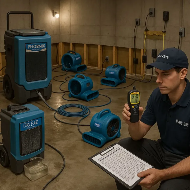 Structural Drying and Dehumidification process in Mebane, NC